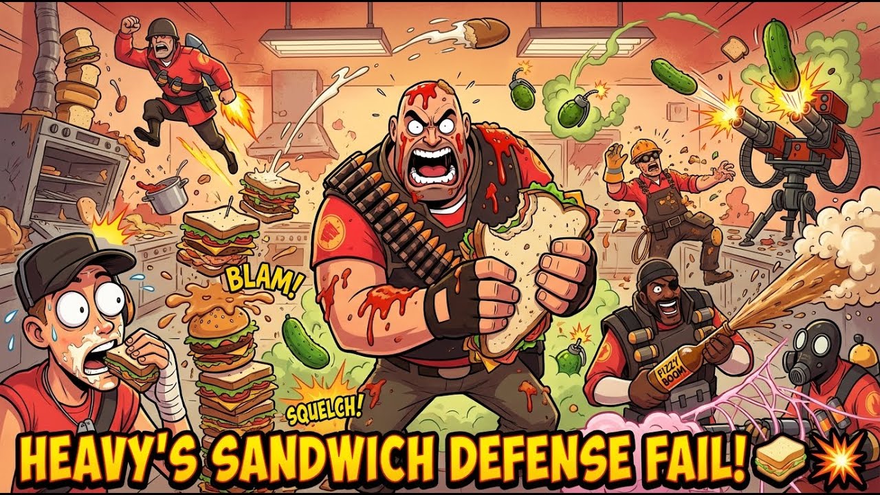 TF2 Heavy's Sandwich Fortress DEFENSE GONE WRONG! 😂 Epic Lunchbox Chaos (AI Cartoon Ep 4)