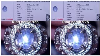 Natural light blue sapphire ceylon star safir srilanka BODY GLASS