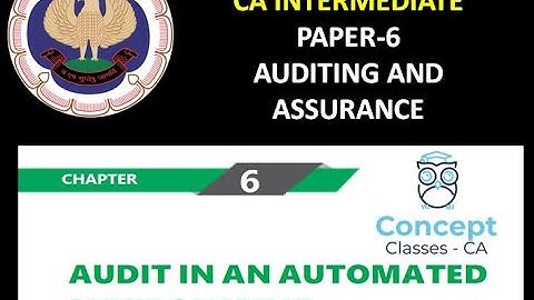 CA Inter | Paper 6 | Auditing and Assurance | CH 6 Audit in an Automated Environment