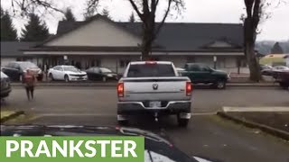 Horn connected to brakes results in epic vehicle prank