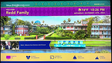 Disney’s Port Orleans French Quarter Splash Screen in Room TV Extended Loop