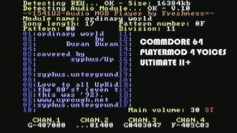 COMMODORE 64 - DURAN DURAN, ORIDINARY WORLD WITH ULTIMATE II+ MODPLAYER