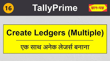 Ledger Creation in Tally Prime | Multiple Ledger Creation in Tally Prime |Create Ledgers (Multi) #16
