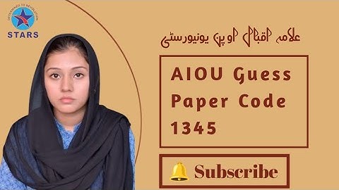 AIOU Guess Paper Code 1345 | Allama Iqbal Open University Voorjaarssemester Guess Paper 2025
