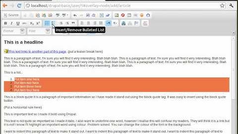 Formatting Drupal 7 web pages using CK Editor