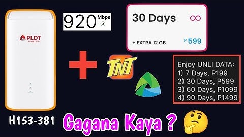 UNLI5G 599 sa PLDT Home WiFi H153-381 at UNLI DATA TNT Smart sim testing, Gagana kaya?