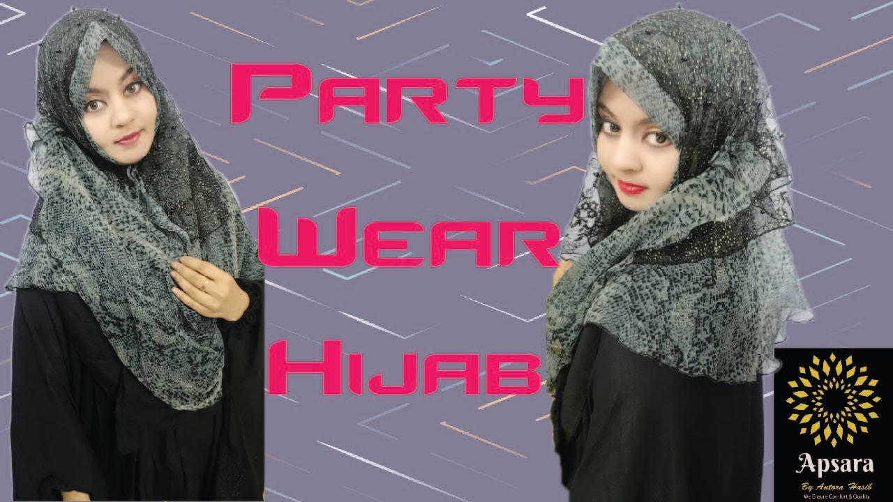 Party wear Hijab Tutorial ♥ - YouTube