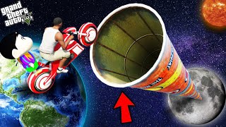 GTA 5 : Franklin Shinchan & Pinchan Found A Secret Tunnel To Space GTA 5 !