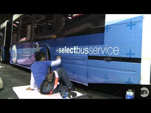 Bus #1268 is the last of 47 buses at Manhattan's 126 Street Bus Depot to be wrapped for the new M15 Select Bus Service.