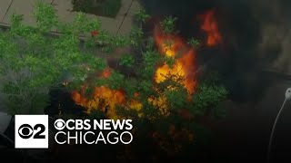 Flames devour car in Chicago's Logan Square neighborhood