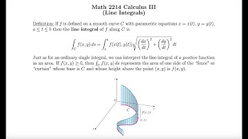 MAT 2214 Section 6.2 Line Integrals (Part 1)