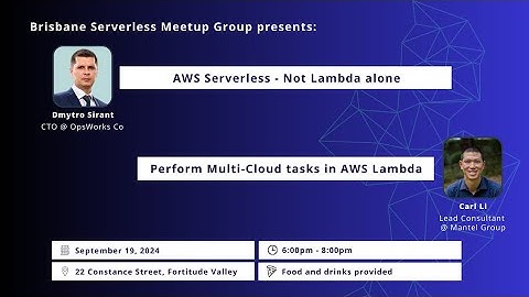 Brisbane Serverless Meetup - 19th September 2024
