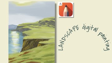 Landscape digital painting using Autodesk sketchbook