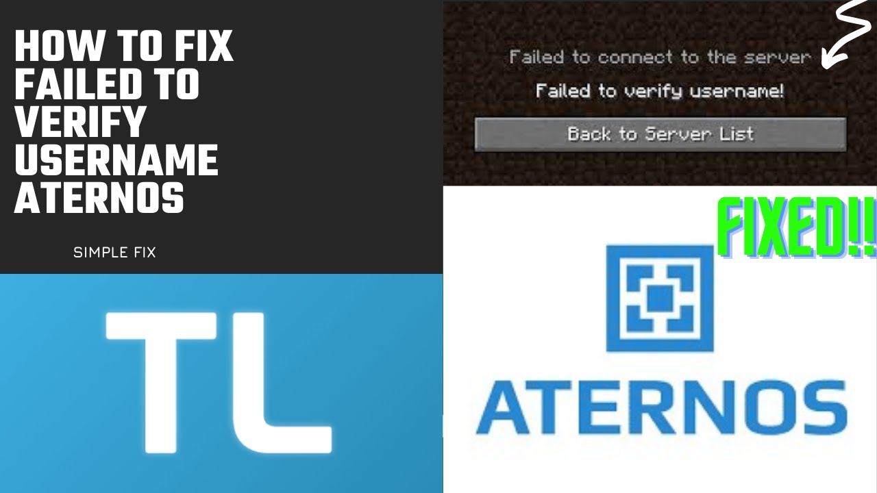 How To Fix Failed To Verify Username Minecraft Server Aternos Xlegacyx Youtube