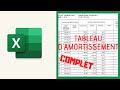 Comment crer un tableau damortissement sous excel  remboursement de prt