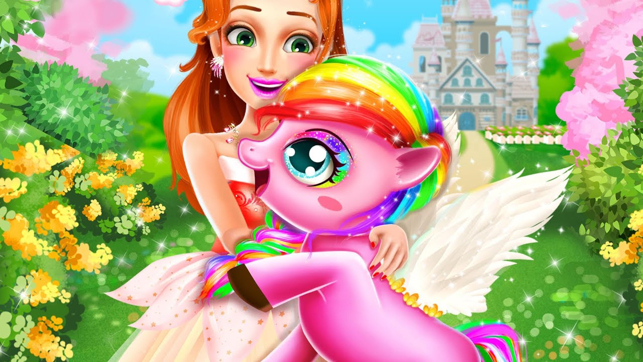 Fun Horse Care Games Magic Rainbow Pony Makeover Android Gameplay Hair Style Kids & Girls