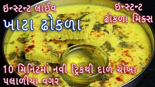 દાળચોખા પલાળીયા વગર ઇન્સ્ટન્ટ લાઈવ ખાટાઢોકળા | ઇન્સ્ટન્ટ ઢોકળા પ્રીમિક્સ | Khatta dhokla premix