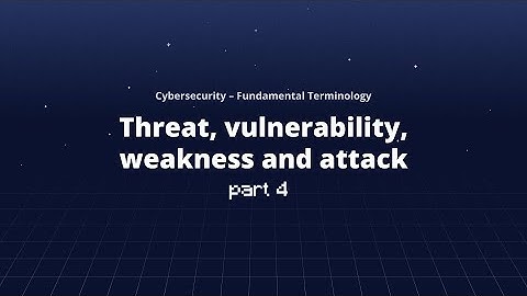 [Cybersecurity – Fundamental Terminology 4/5]: Threat, vulnerability, weakness and attack