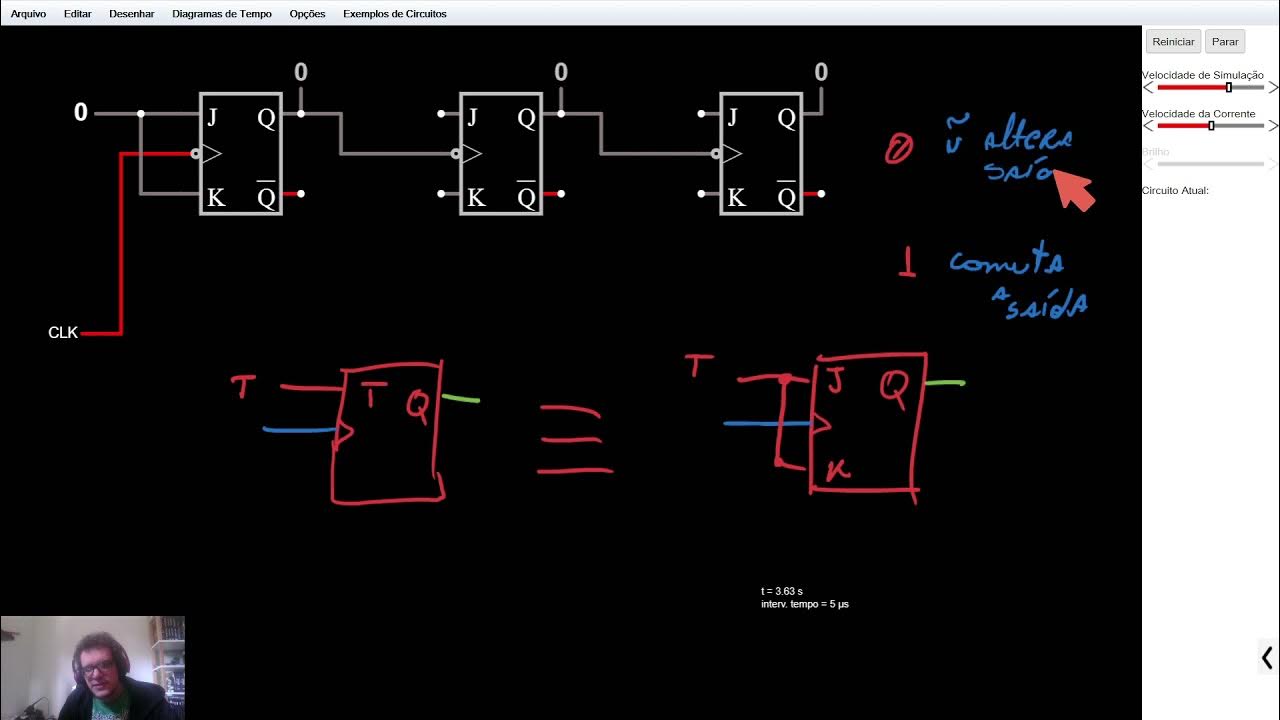 Tutorial Falstad para criação de um contador (síncrono e assíncrono