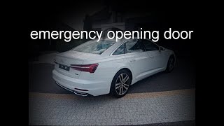 how to open door audi a6 c8 2019 2020,  diy no power no battery no acu emergency opening