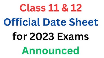 Date Sheet Class 11 and 12 2023 ǀǀ Date Sheet 2nd year 2023 ǀǀ Date Sheet 12th Class 2023