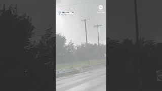 Power lines flare as tornado crosses Florida road