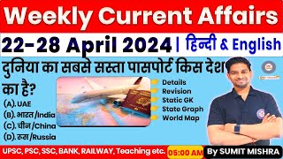22 - 28 April 2024 | Weekly Current Affairs 2024 | 28 April Current Affairs Current Affairs Today
