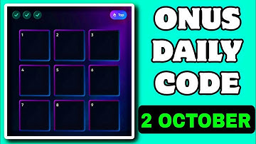 Onus Tap Tap Daily Code Today 2 October | Onus Daily Code Today | Onus Tap Tap Tap Daily Code Today