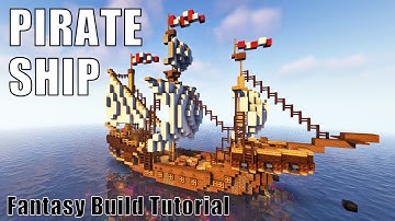 Minecraft Fantasy Pirate Ship Build Tutorial | Step by step Tutorial