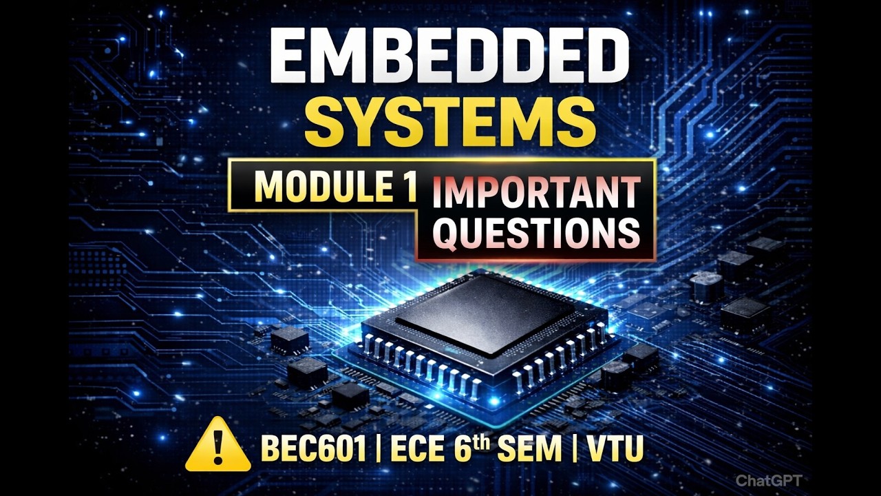 Embedded Systems Design (BEC601),Module 1,Question Bank - YouTube