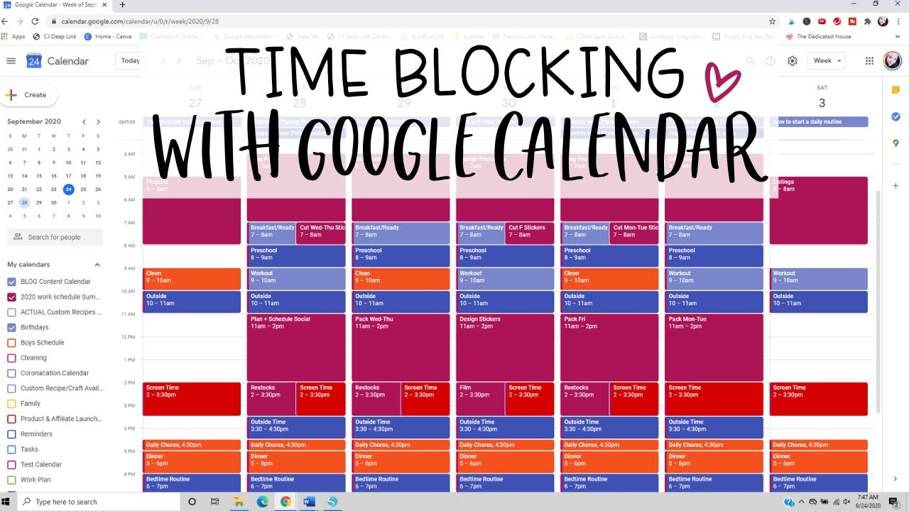 Time Blocking with Google Calendar Work From Home Mom Tips YouTube