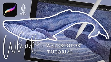 Watercolor Whale Tutorial // Procreate Watercolor Painting // How to use the Selection Tool