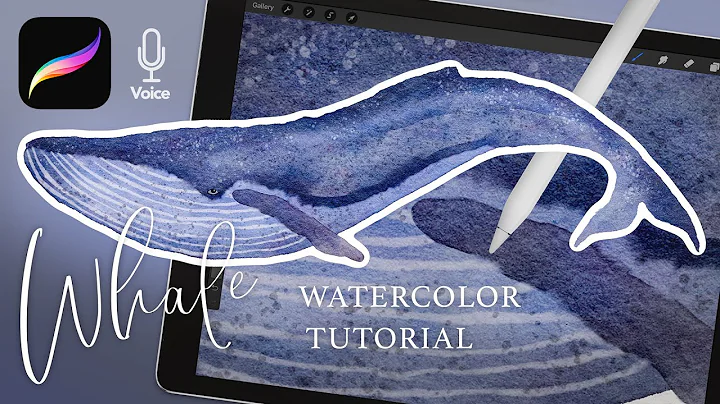 Watercolor Whale Tutorial // Procreate Watercolor Painting // How to use the Selection Tool