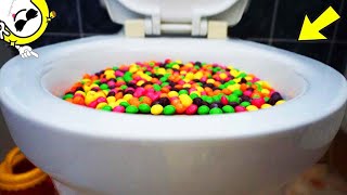 Flushing Crazy Sour Skittles Candy - Will it Flush?