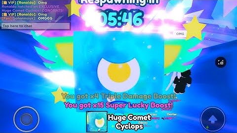 I actually got the huge comet cyclops (5k sub special)