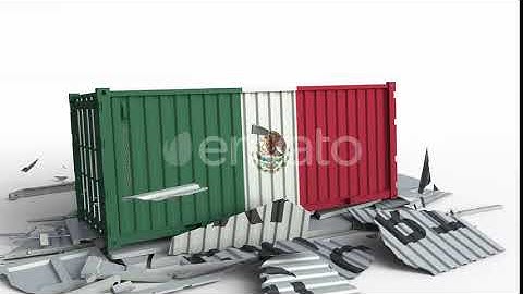 Container with Flag of Mexico Breaks Container with EXPORT Text | Motion Graphics - Envato elements