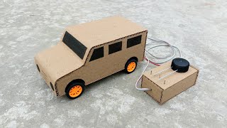 How to make cardboard RC car 🚗 with dc Dynamo motor and 9 v battery 🔋 -at home.