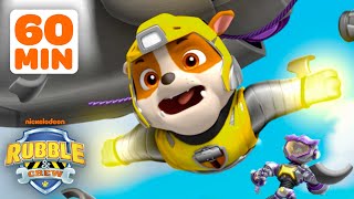 Rubble's BEST Mighty Pup Super Power Rescues! w/ Chase \u0026 Skye | 1 Hour Compilation | Rubble \u0026 Crew