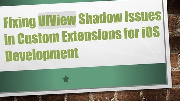 Fixing UIView Shadow Issues in Custom Extensions for iOS Development