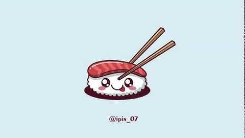 How to Draw Kawaii Sushi with CorelDraw X8 [Real Speed]