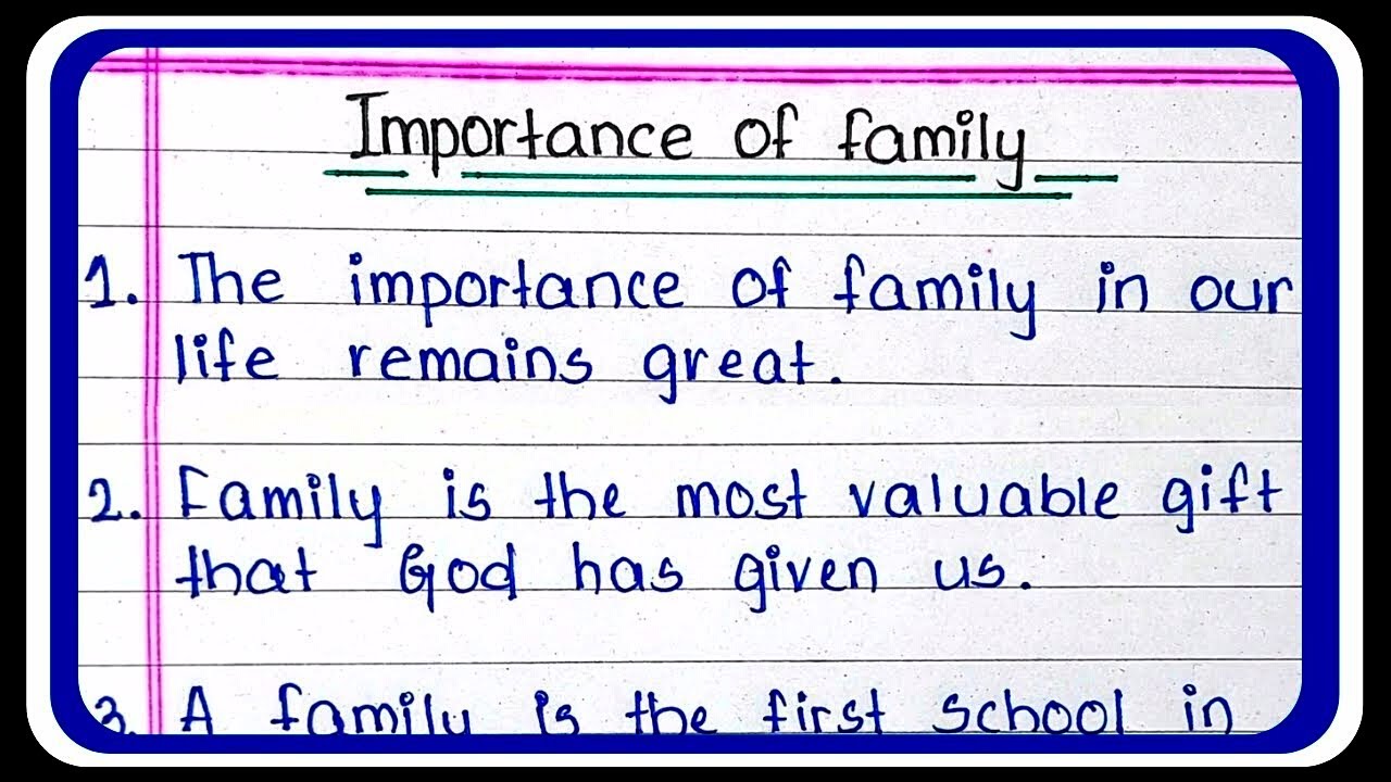 importance of family essay in english for class 6