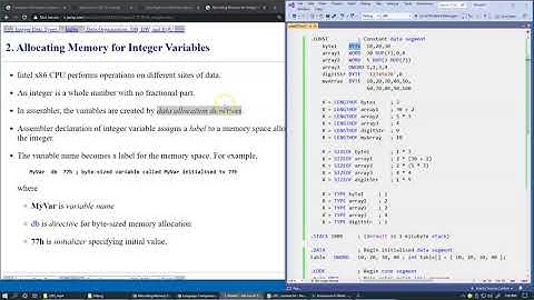 8.1 MASM Data Types and Memory Allocation