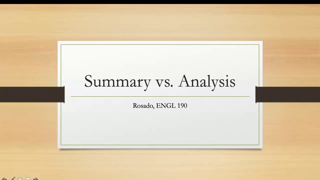 summary vs analysis