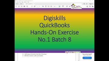 Digiskills QuickBooks Hands-On Exercise No  01 Solution Batch 08, 2020, DigiTech Educations Pk