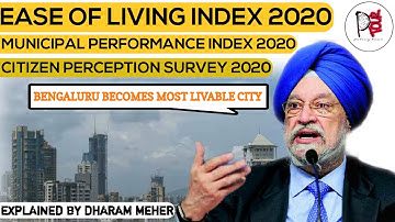 Ease of Living Index 2020 | EXPLAINED by Dharam Meher | Best City to Live in India |upsc | ssc