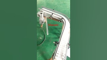 Maxsen W83 flexlink 90° curved conveyor testing | bottles, cans, packages delivery conveyor