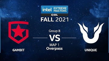 CS:GO - Gambit vs. Unique [Overpass] Map 1 - IEM Fall 2021 - Group B - CIS