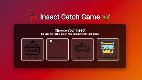 Insect Catch Game Project Using HTML, CSS & JavaScript | Fun JavaScript Game Tutorial