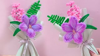 How To Make Beautiful Bouquet Flower - DIY Chenille Wire - | Easy DIY Gifts Idea from Pipe Cleaners
