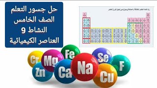 حل جسور التعلم الصف الخامس النشاط 9 العناصر الكيميائية ، علوم رياضيات ، انجليزي ، عربي